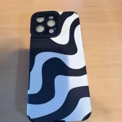 iPhone16ProMax用 ソフトケース 波模様 おしゃれ　韓国 かわいい