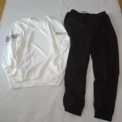 ジャージ上下セット ホワイト ブラック 2XL 速乾 通気