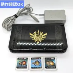 【動作確認済】3DSLL モンスターハンター4 ゴアマガラブラック 本体+充電器
