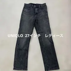 UNIQLO レディースデニム　27（68.5㎝）　中古　ブラックウォッシュ