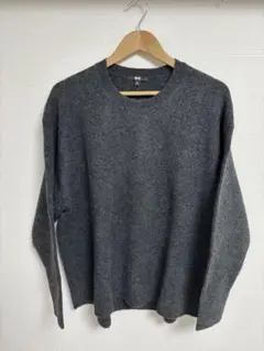 スフレヤーンクルーネックセーター ダークグレー 3XL