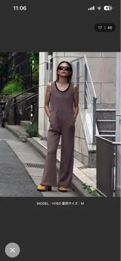 ブラウン ノースリーブ オールインワン Mサイズ