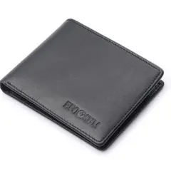 新品✨　財布 軽量財布 本革 牛革 二つ折り財布 カード入れ　メンズ　ブラック