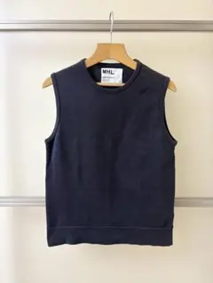 マーガレットハウエル MHL. 22AW ニットベスト セーター ノースリーブ MARGARET HOWELL(マーガレット・ハウエル) LONG STAPLE COTTON ニット