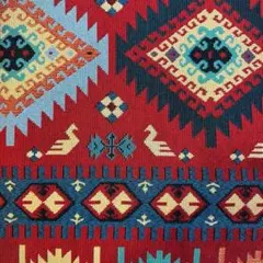 ジャガード織り オルテガカラフル 幅1.5ｍ長さ1ｍ