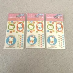 ハローキティシール3枚セット　ハンドプリントステッカー　レトロ希少1997年