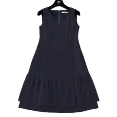 極美品✨フォクシー　アンティークローズ　フレア　ワンピ―ス　紺　大人可愛い　38