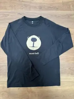 mont-bell クマの顔プリント 長袖Tシャツ