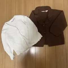 ZARA カーディガン 3-4歳 ブラウン　ホワイト　２枚セット　ザラ