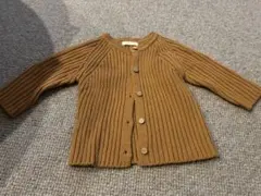 韓国子供服the.lalaブラウンリブ編みカーディガン