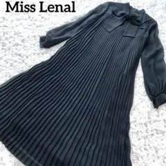 【極美品✨️】プリーツワンピース M 黒 ボウタイ シアー 刺繍レース【高級】