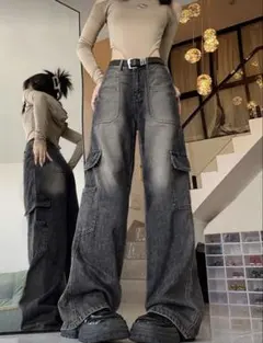 デニムカーゴパンツ デニム