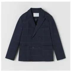 ZARAキッズ ネイビー チェック柄 スーツジャケット　116サイズ 　美品