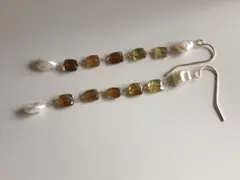 淡水パール　トルマリン　ピアス