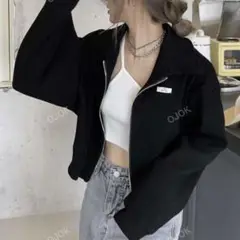 ショート丈ジップブルゾン