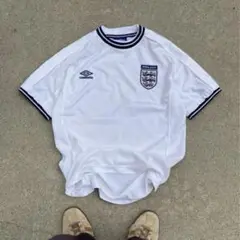 90s umbro 青タグ　ゲームシャツ　ベッカム　イングランド代表