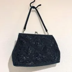 グリーン 総ビーズ ハンドバッグ ビーズバッグ ビンテージ レトロ