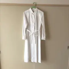 UNIQLO コットンAラインホワイトシャツワンピース Mサイズ
