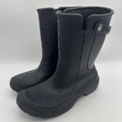 【希少】クロックス レインフロー レインブーツ 黒 W7 23〜23.5cm