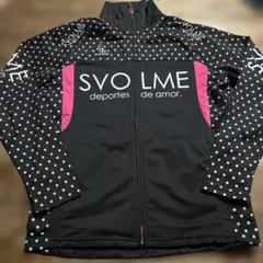 SVOLMEスボルメジップアップジャージスウェットドットブラック/ピンクMサイズ