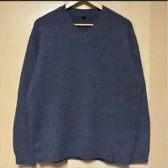 UNIQLO スフレヤーン Vネック ニット セーター グレー