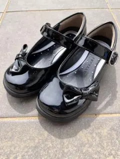 黒のリボン付きフォーマルシューズ　16.5 17.0