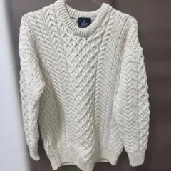 aran メリノウール ケーブル編みセーター