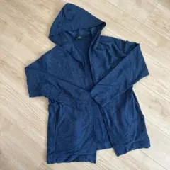 AZUL ダークブルー フード付きカーディガン