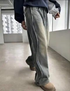 shein Dazy シームサイドワイドレッグジーンズ