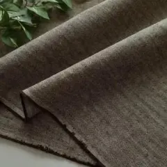 d21 コットンリネンウール ２m 秋冬 ヘリンボーン ダークブラウン