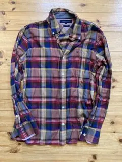 TOMMY HILFIGER カスタムフィット チェックシャツ L トミー