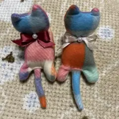 カラフル♡♡猫クリップ2匹