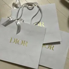 Dior ショッパー ショップ袋 リボン ギフトバッグ 中&大 白 ホワイト