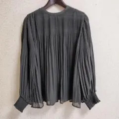 オペークドットクリップ マジョリカ シフォン プリーツブラウス