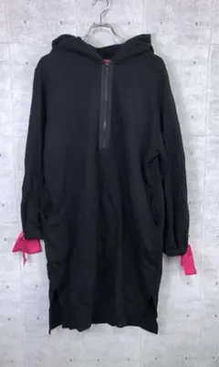 Y2K 平成ガーリー 小悪魔 古着 サイドスリット フーディーワンピース