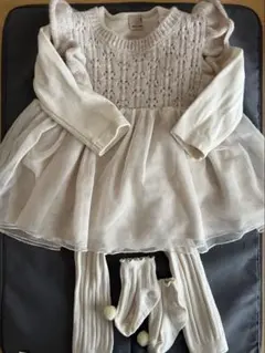 petit main 80ニットワンピース4点セット