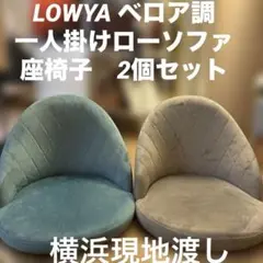 美品　ロウロウヤ LOWYA ベロア調 一人掛けローソファ 座椅子　2個セット