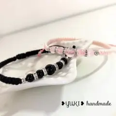 アンクレット or ブレスレット 天然石【ペアセット⑯】ハンドメイド