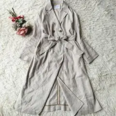 近年モデル✨スローブイエナ　リネン混　ロングコート　ライトベージュ　36/M