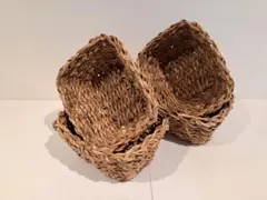 最終値下げ　天然素材の角型バスケット4個セット