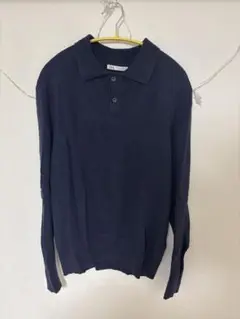 【値下げ相談可】ZARA ネイビー ポロニット L