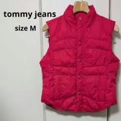 美品　トミージーンズ　中綿ダウンベスト　赤ピンク　Y2K　トミーヒルフィガー