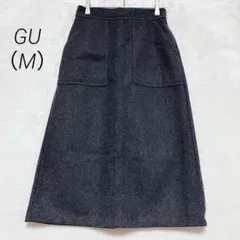 GU ジーユー Aラインミディスカート 台形スカート ダークグレー M 裏地付