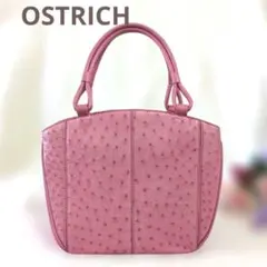 ジャルダンデサック オーストリッチ イタリア ピンク ハンドバッグ ゴールド金具 ジャルダンデサック オーストリッチ イタリア ピンク ハンドバッグ