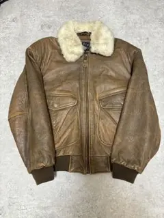 G-1型 レザージャケット フライトジャケット 本革 ボア襟 ヴィンテージ　L