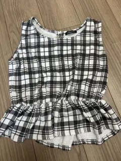 ギンガムチェック トップス チュニック ノースリーブ