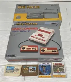 任天堂 ファミリーコンピュータ 本体、ディスクシステムセット、箱付き【ジャンク】