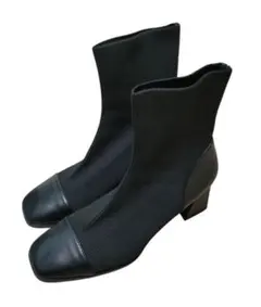 【極美品】ストレッチ チャンキーヒールニットブーツ　RANDA　Lサイズ