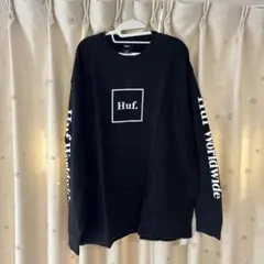 HUF ボックスロゴ 長袖カットソー ブラック XXL