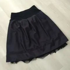【美品】フレアスカート 黒フリルペチコート付き